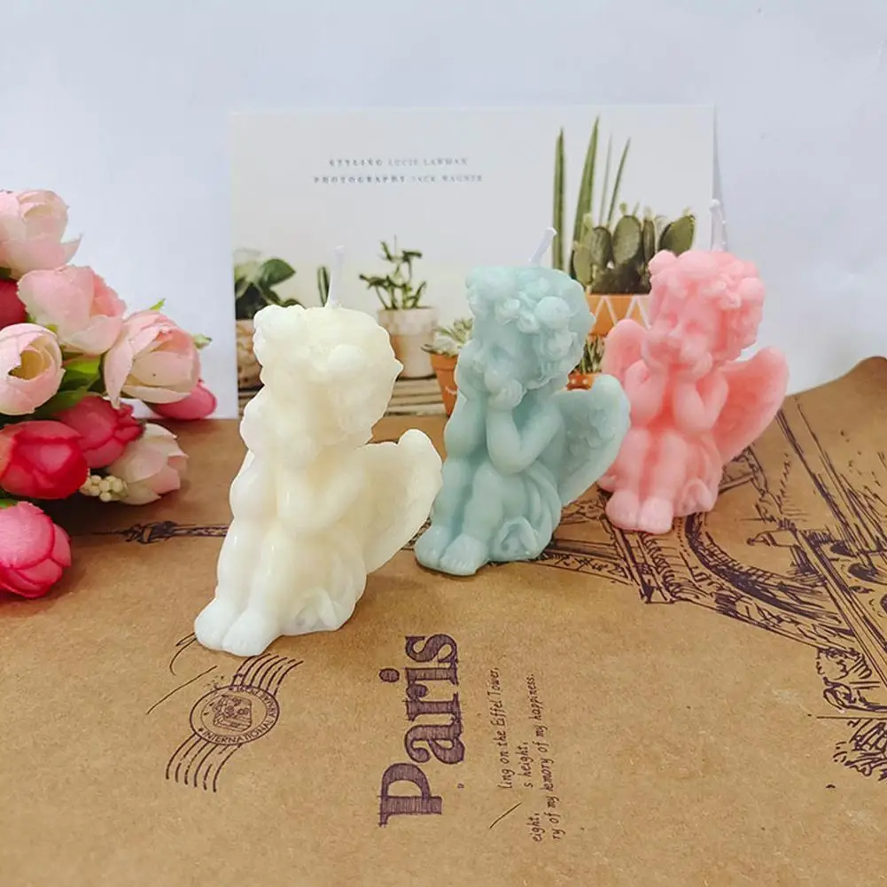 

1pc Art Candle 3d Cute Cheek Angel Scented Candle Wax Decoration Party Gifts Home Candle Christmas Christmas Birthday J9b4