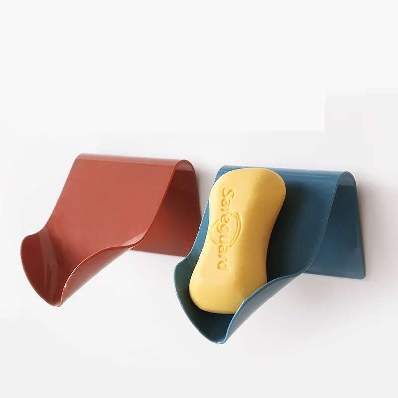 

2Pcs Soap Holder Bathroom Shower Soap Storage Box Dish Plates saver Drainage Plastic container Free Drilling Wall Shelf