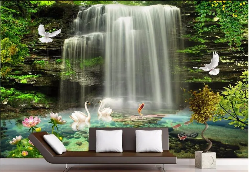 

beibehang шелковые обои 3D натуральный водопад