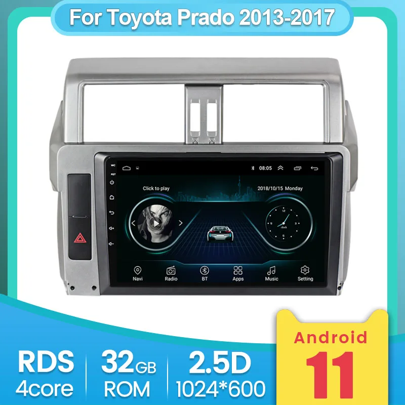 Автомагнитола для Toyota Land Cruiser Prado 150 2013 2017 мультимедийный видеоплеер навигатор GPS