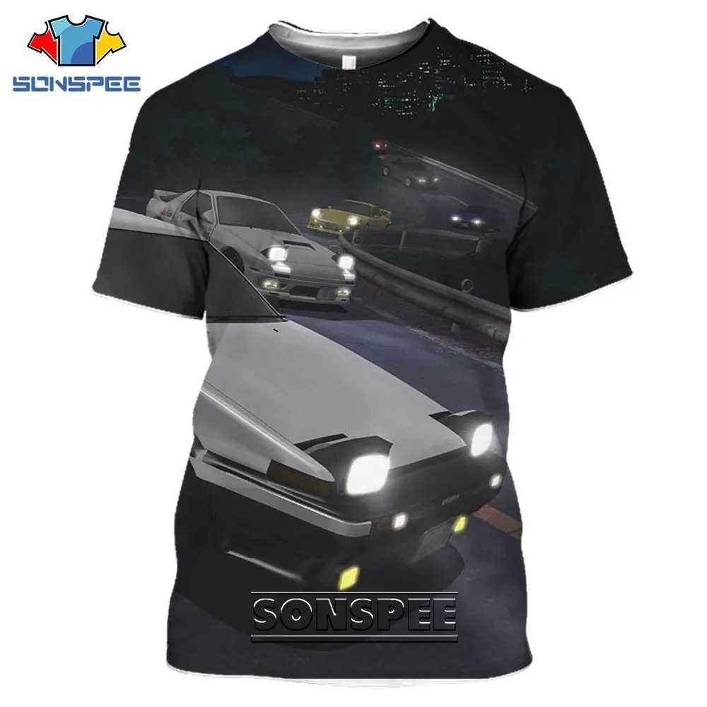 

SONSPEE 3D Print Japan Initial D Racing Car AE86 Drift Women Men's T Shirt Tops Casual Streetwear Harajuku Hip Pop Fitness Tee