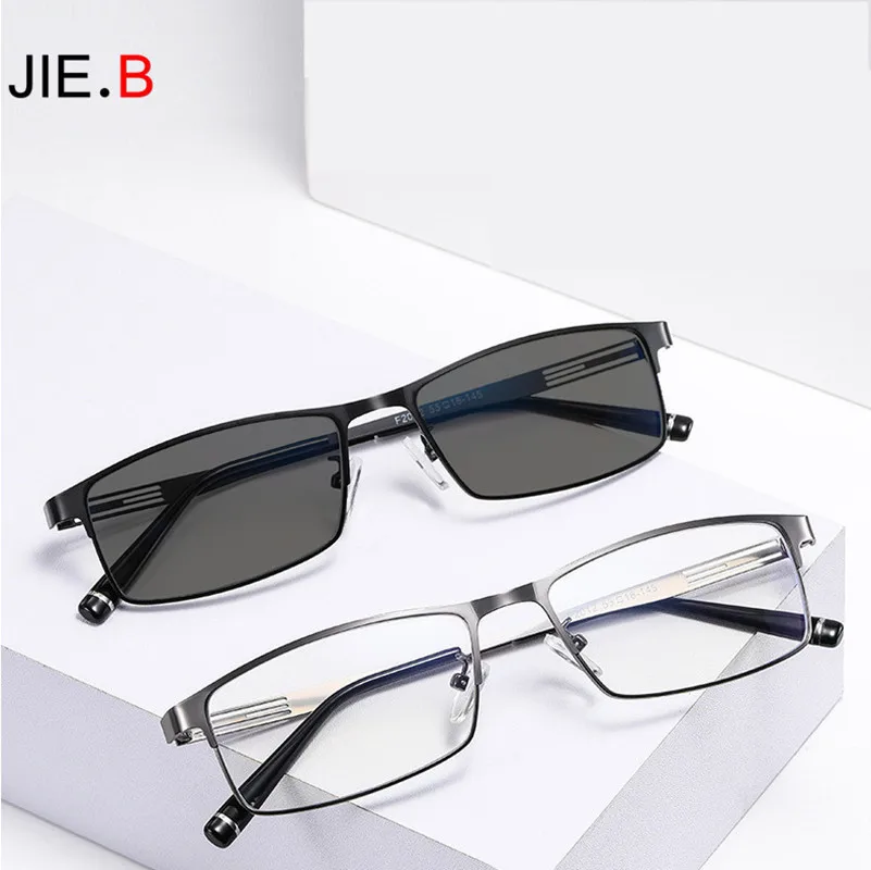 

Очки для чтения мужские ультралегкие, модные фотохромные солнечные очки в полной оправе, с защитой от ультрафиолета, в деловом стиле