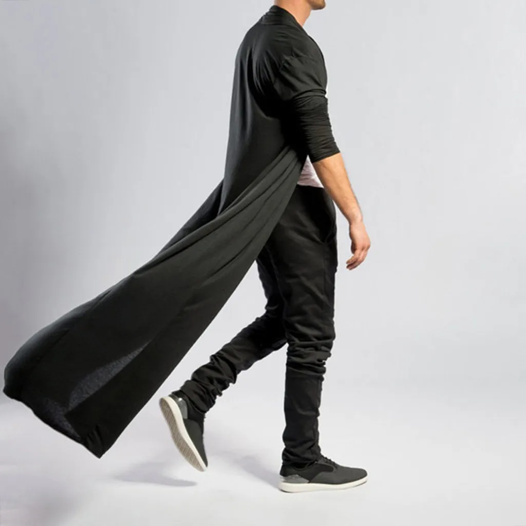 Готический человек Длинные куртки винтажные мужские однотонные Весна Осень