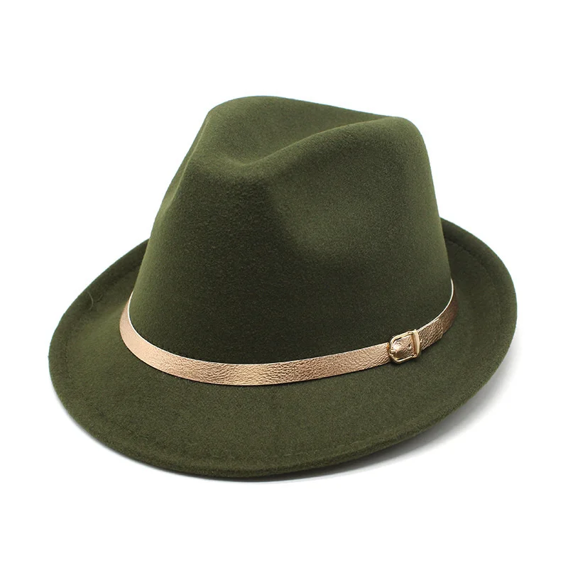 

Simple Wool Women Men Fedora Hat For Winter Autumn Elegant Lady Gangster Trilby Felt Homburg Church Jazz Hat 55-58CM adjustable