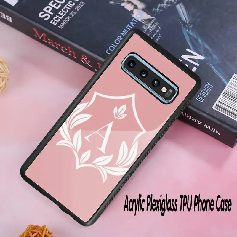 

pink letters shield Phone Case Acrylic Plexiglass TPU phone case For Samsung Galaxy S8 S9 S10 s10e S20 PLUS ULTRA S6edge