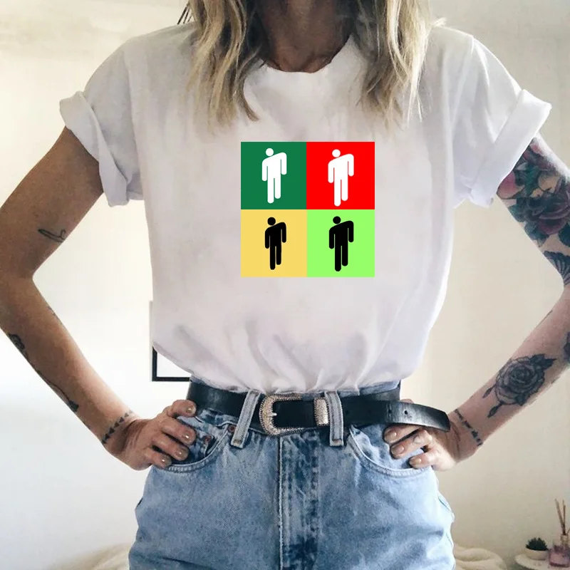 Новинка Billie Eilish белая футболка Черная Мужская футболка Titanfall BE Logo Print Модальные Мягкие Летние топы с коротким рукавом Homme - Цвет: 19