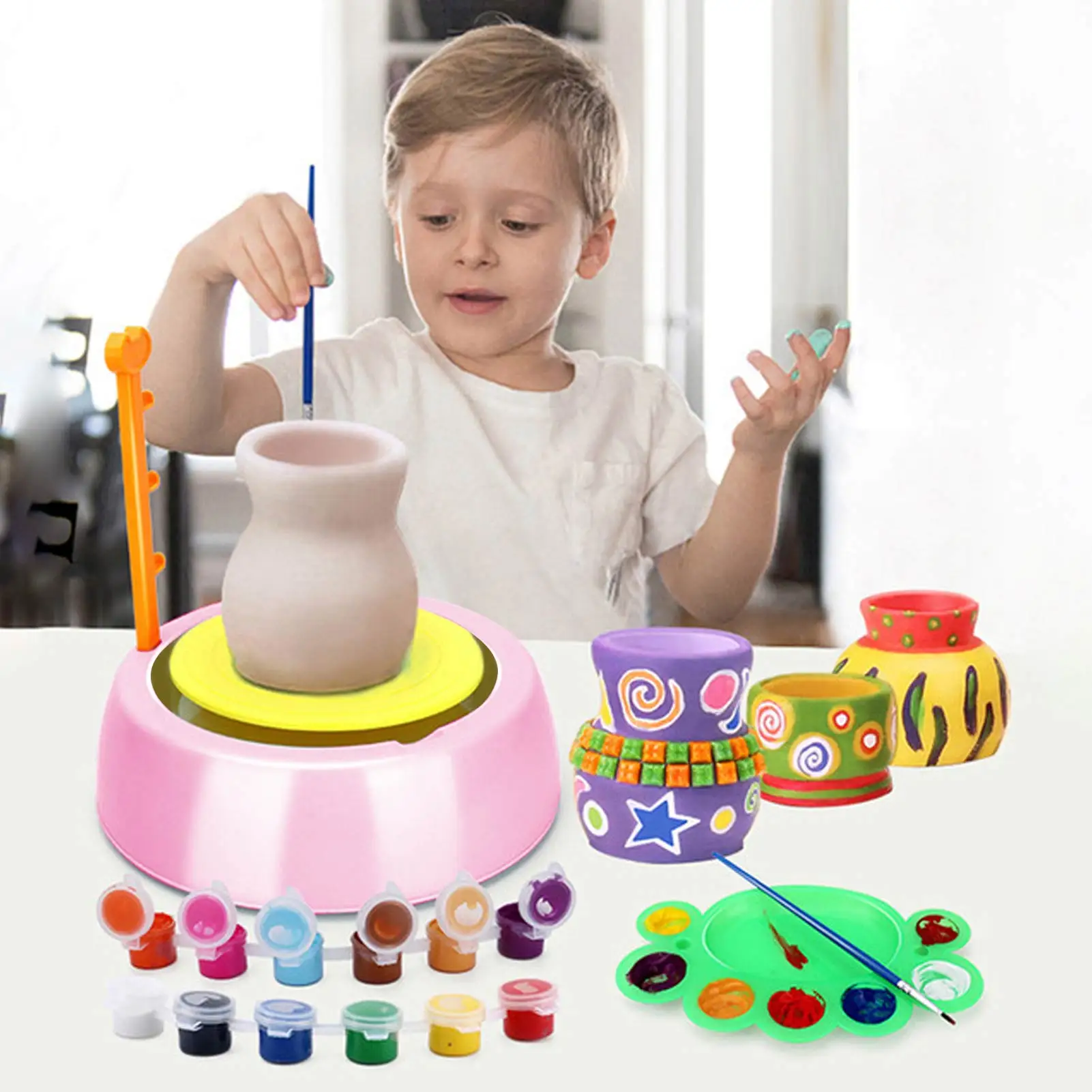 

DIY Handmake Ceramic Pottery Machine Kids Craft Toys For Boys Girls Mini Pottery Wheels Arts Crafts Early Educational Child Toy