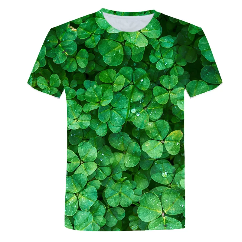 Футболка мужская с 3D рисунком растений модная тенниска интересным графическим