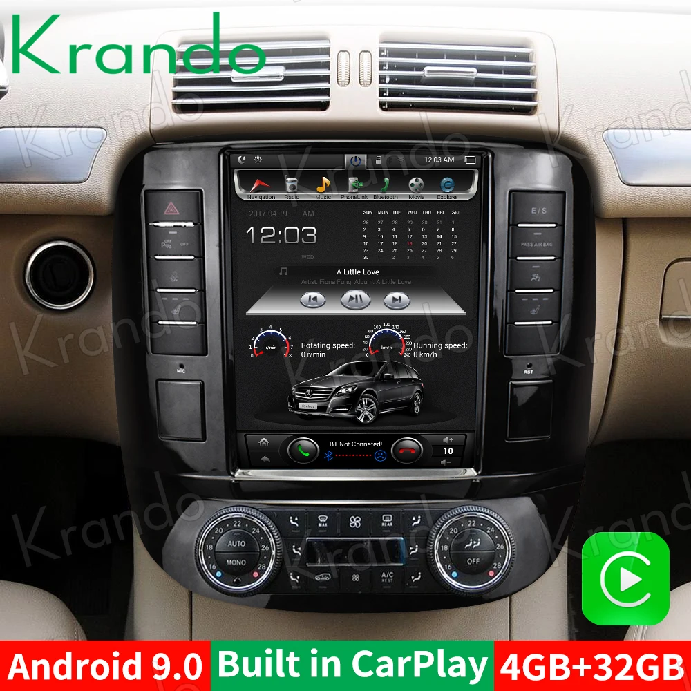 Krando Android 9 0 4G 32G 10 4 &quotТесла вертикальный Экран автомобиль радио GPS Navi для Mercedes Benz R