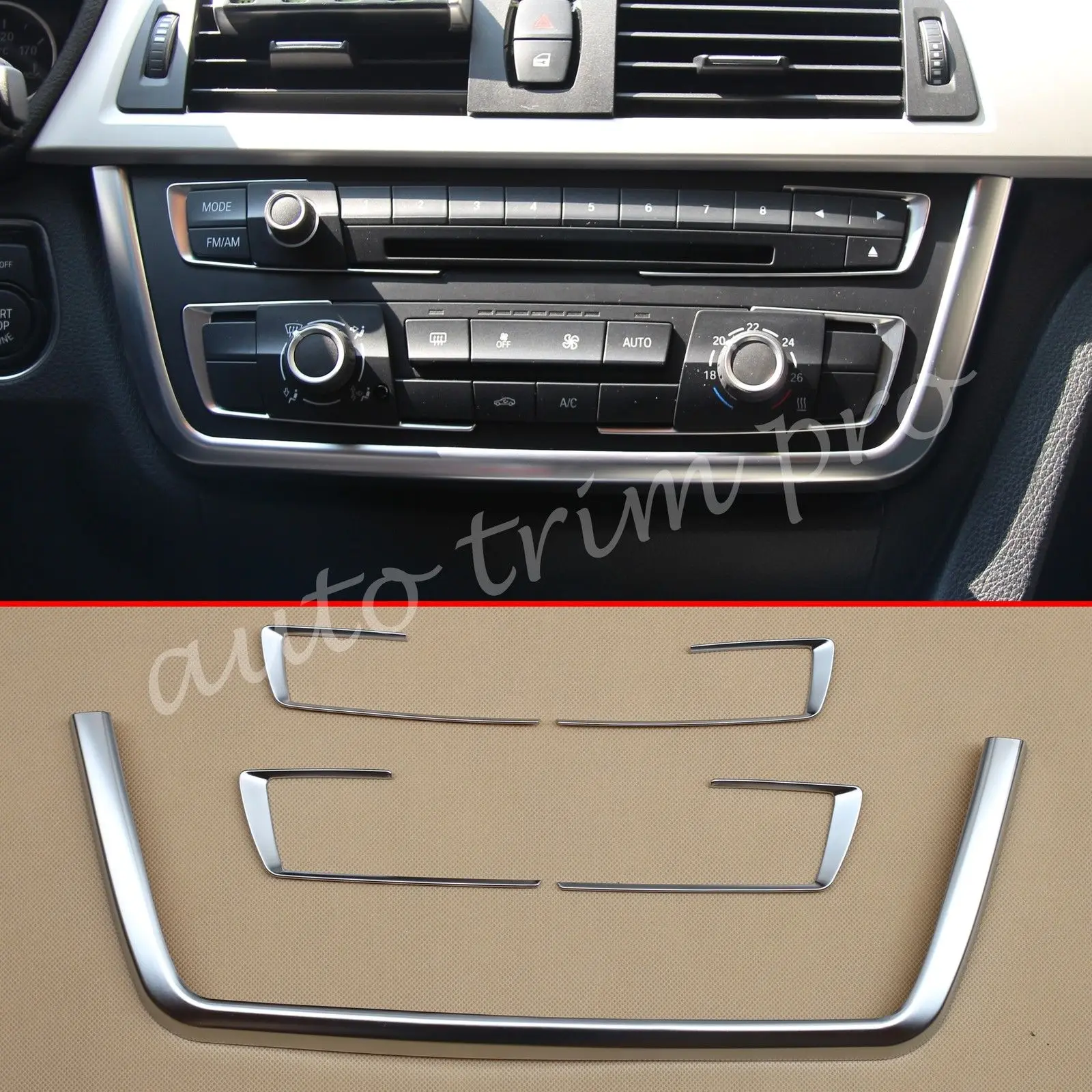 Хромированные внутренние части передней панели консоли радио Накладка подходит