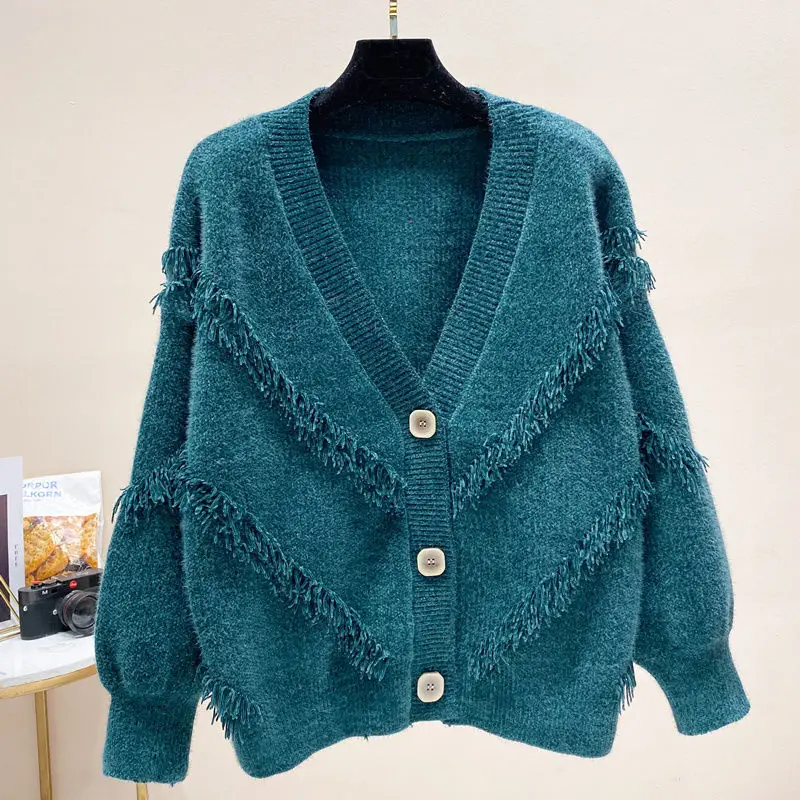 QNPQYX синель и искусственная норка кашемировый кардиган свитер с длинным рукавом