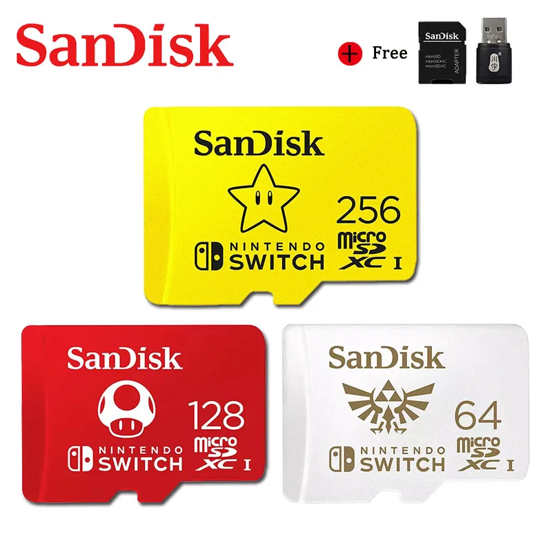 

SanDisk New style for Nintendo Switch memory card 256GB 128GB 64GB micro SD card microsd TF card SDXC UHS-I with adapter