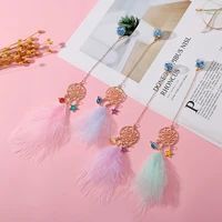 1pc kawaii feather wind chimes bookmark diy accessories book mark page folder office school supplies stationery