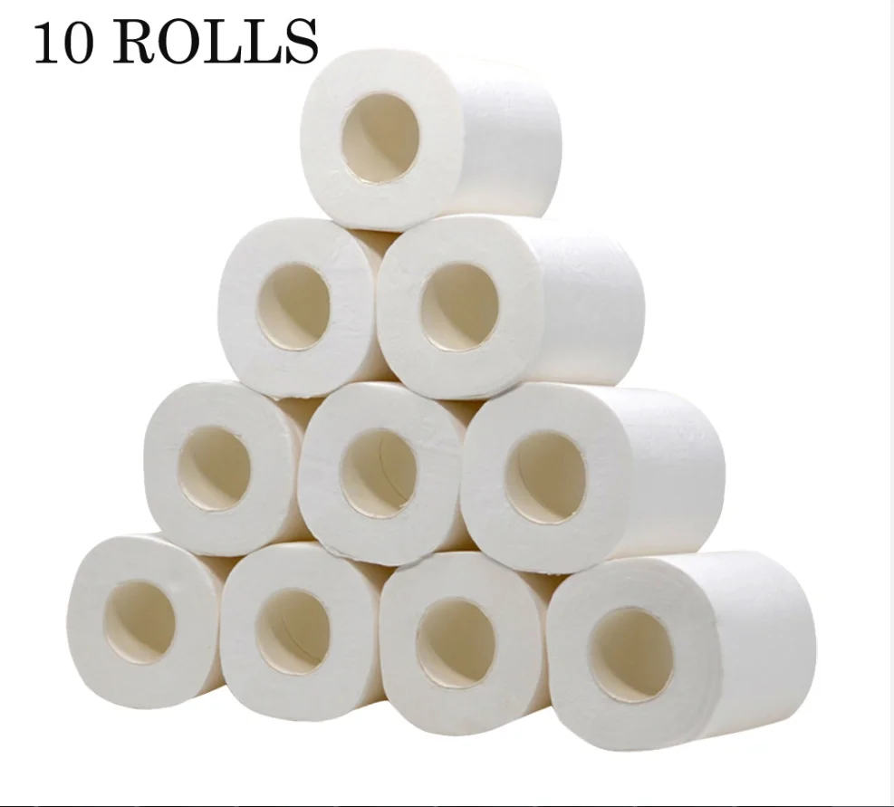 Бумажная туалетная бумага для ванной, туалетная бумага, белая туалетная бумага, рулон туалетной бумаги, 10 пакетов, 4 слоя бумаги от AliExpress WW