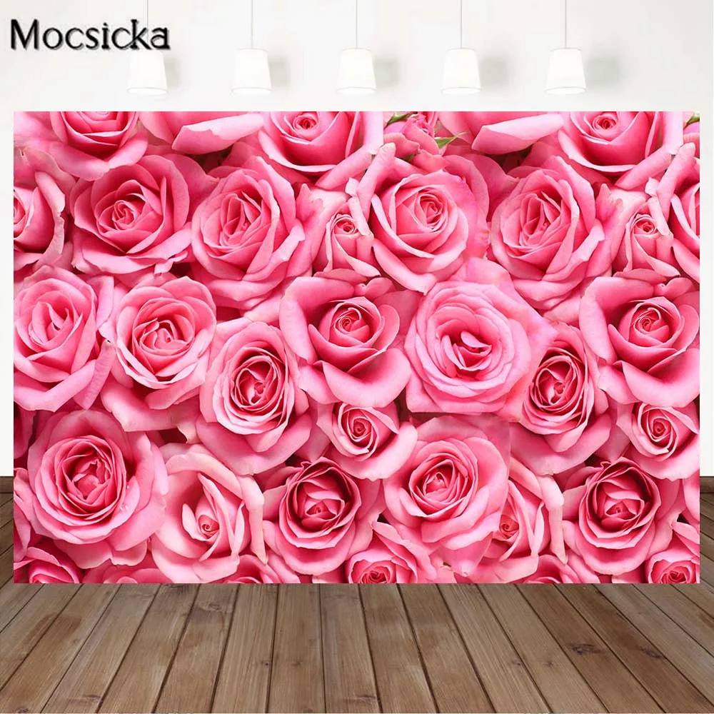 

Mocsicka розовая роза цветок стена фон для женщин День рождения Свадьба душ невесты фото фон Фотография реквизит для фотостудии