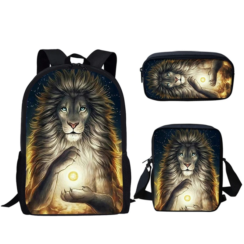 Лидер продаж, детский рюкзак, школьные сумки для подростков, для мальчиков и девочек, крутая Сумка-книжка с принтом тигра/льва/леопарда/медв...
