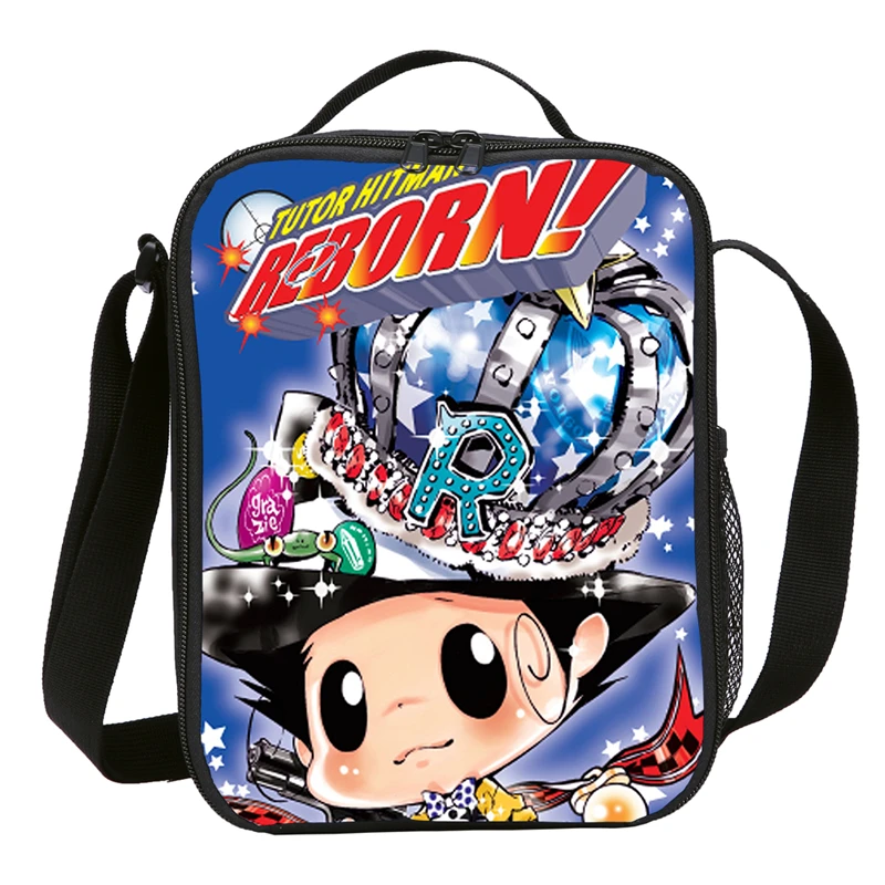 

Small Lunch Bag For Kids Girls Boys Cartoon Anime Hitman Reborn 3D Printing Ice Bag Insulated Thermal Picnic Lunchbox Sac A Main