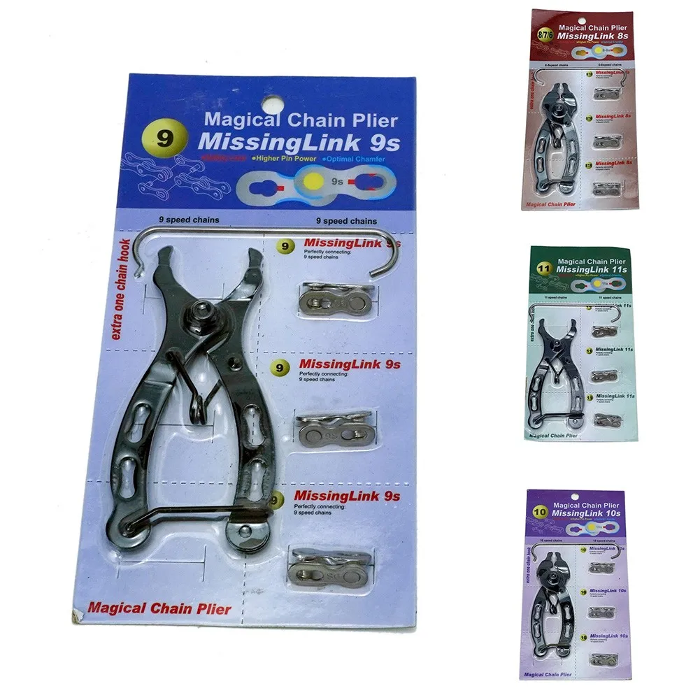 

Bike Bicycle Chain Link Plier Clamp Repair Removal Tool Kit With Magic-Clasps 6/7/8/9/10/11 Speed Steel Pliers Cycling Tools