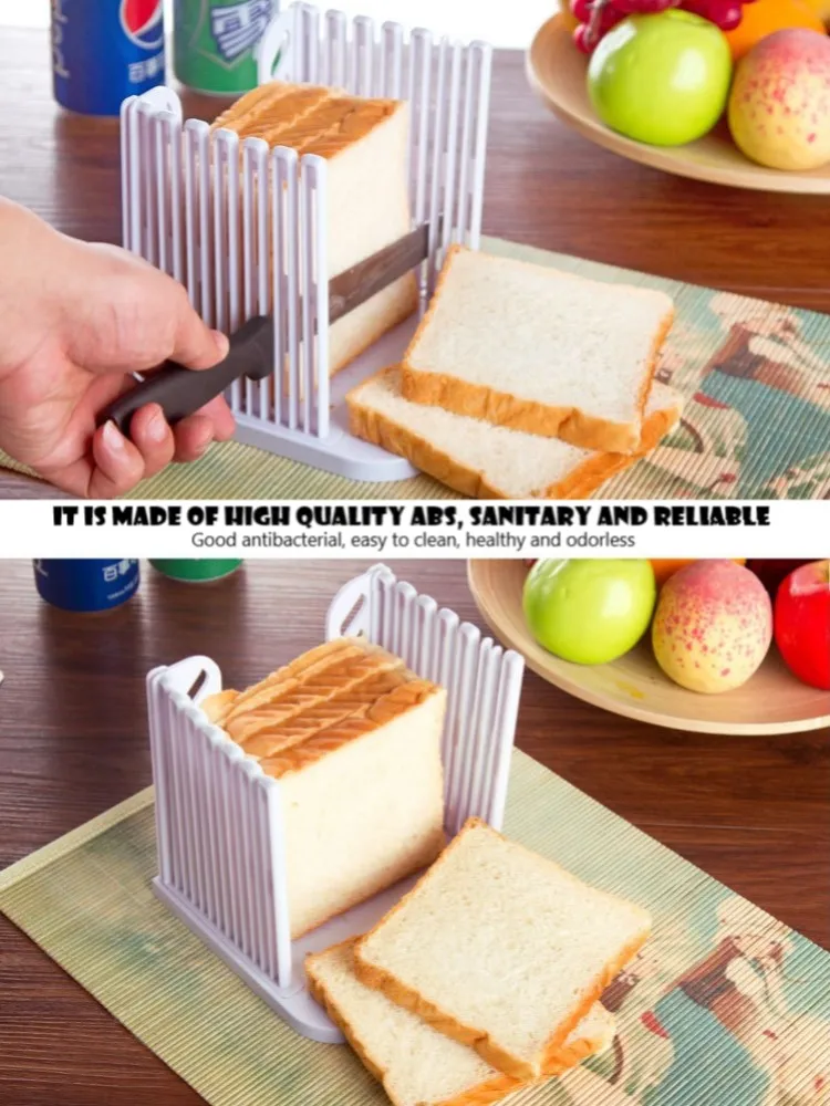 

Household kitchen bread slicer, baking utility tools, bread, toast and ham can be sliced quickly and evenly