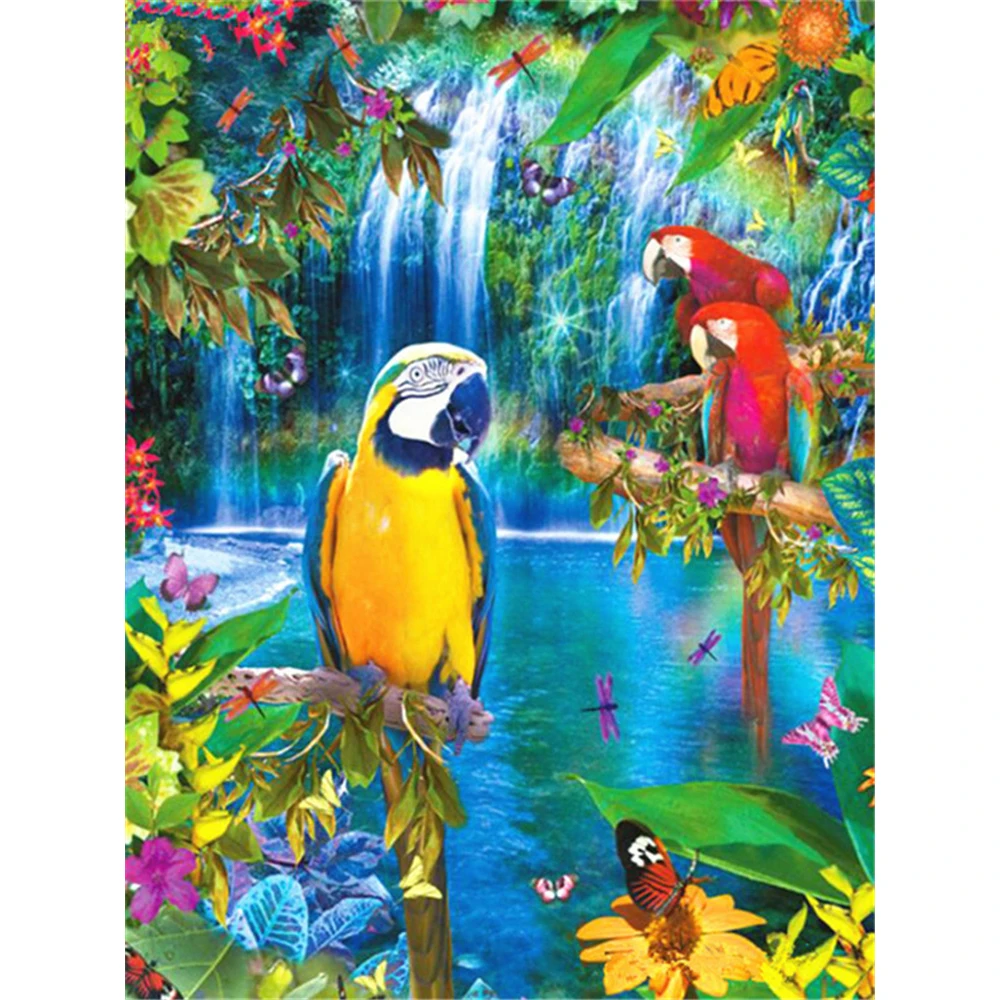 Bird Parrot Animal DIY Cross Stitch Embroidery 11CT Kits Craft Needlework Set Printed Canvas Cotton Thread Home Wholesale | Дом и сад
