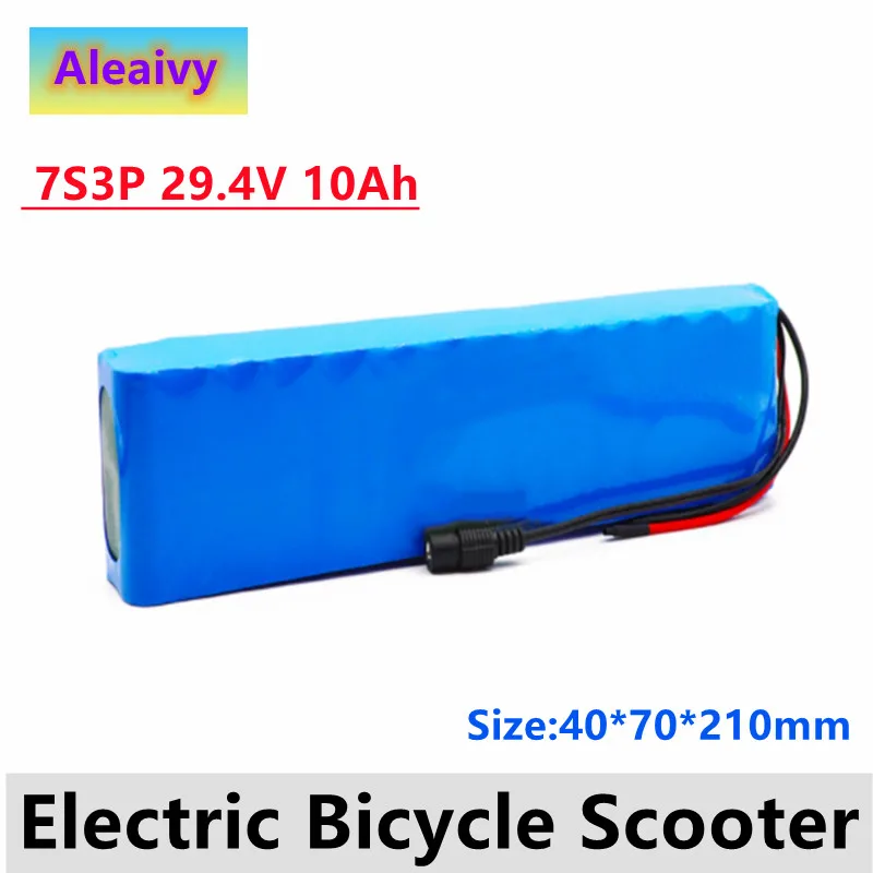

2021 NEw 7S3P 29.4V 10Ah Li-ion Battery Pack with 20A Balanced BMS for Electric Bicycle Scooter Power Wheelchair