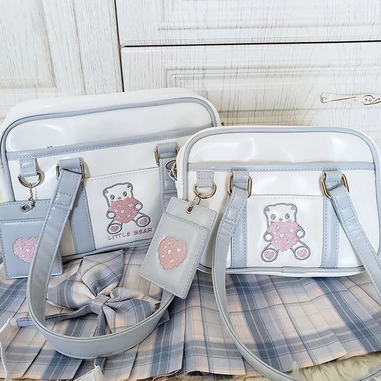 

Original cherry sauce heartbeat bear JK daily wear handbag Single Shoulder Messenger Bag Small Mini Pu