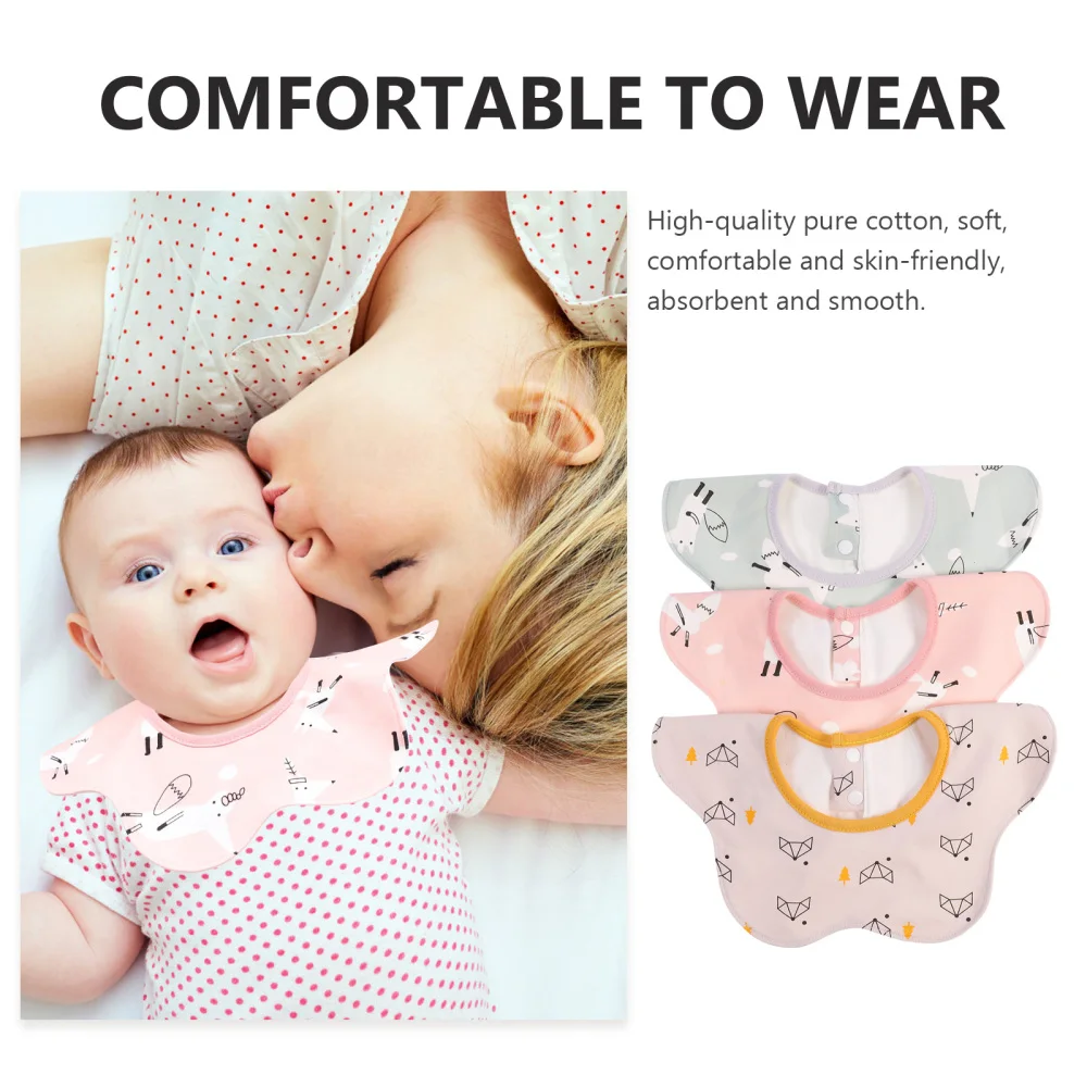 

3Pcs Baby Bibs 360 Degree Baby Feeding Teething Bibs Infant Toddler Drooling Bib