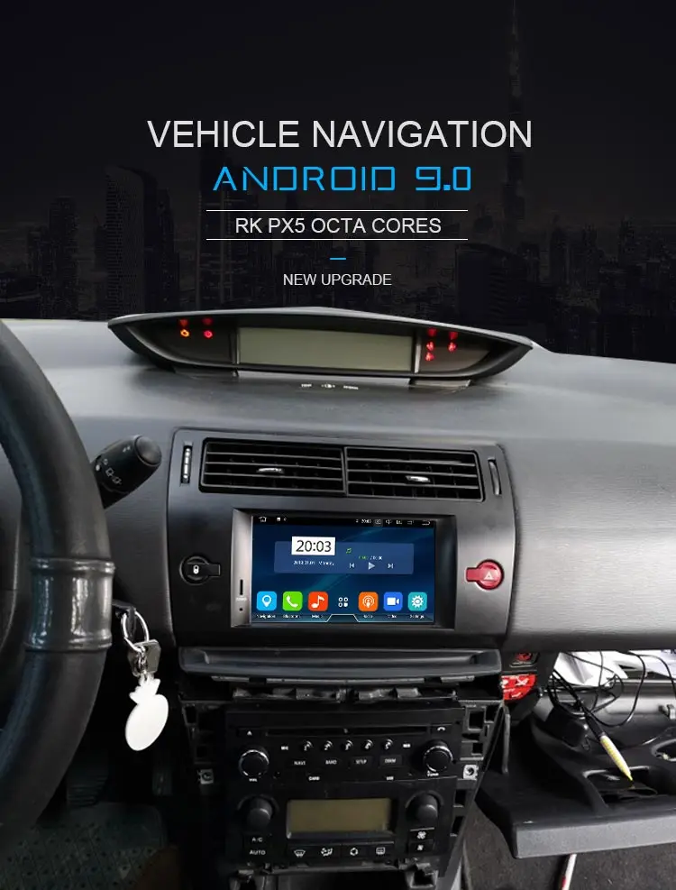 LJDA 1 Din Android 8,0 dvd-плеер автомобиля для Citroen C4 мультимедиа gps навигация авто радио Восьмиядерный 4G+ 32 г головного устройства стерео аудио
