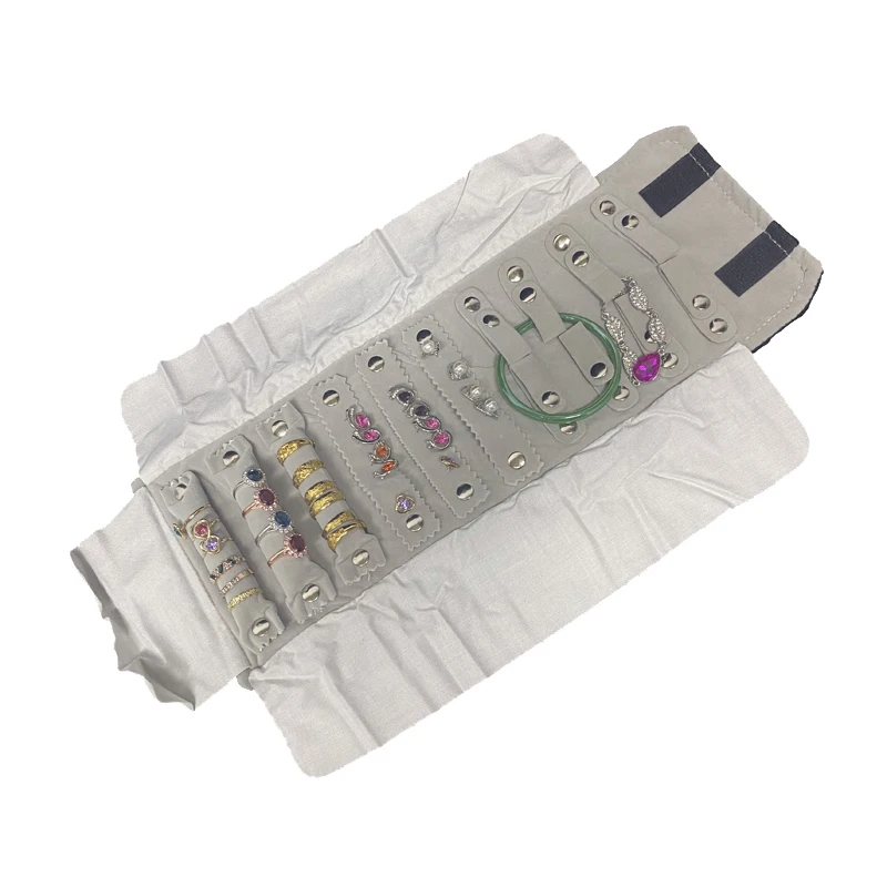 

Multifunctional Earring Necklace Ring Storage Roll Bag Jewelry Travel Portable Retain Roll Bag Exhibition Bag