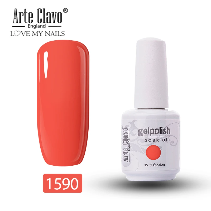 1590 Arte Clavo 15 мл 244 Цвет УФ-гель для ногтей База Светодиодный Гель-лак для ногтей Гибридный впитывающий лак для ногтей Краска Гель-лак Gellack - Цвет: 1590