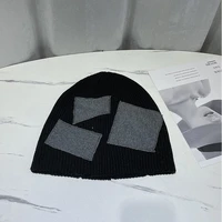 hats for women spring autumn knitting cube patch unisex keep warm windproof cap female cover head cap men beanie hats new 2021
