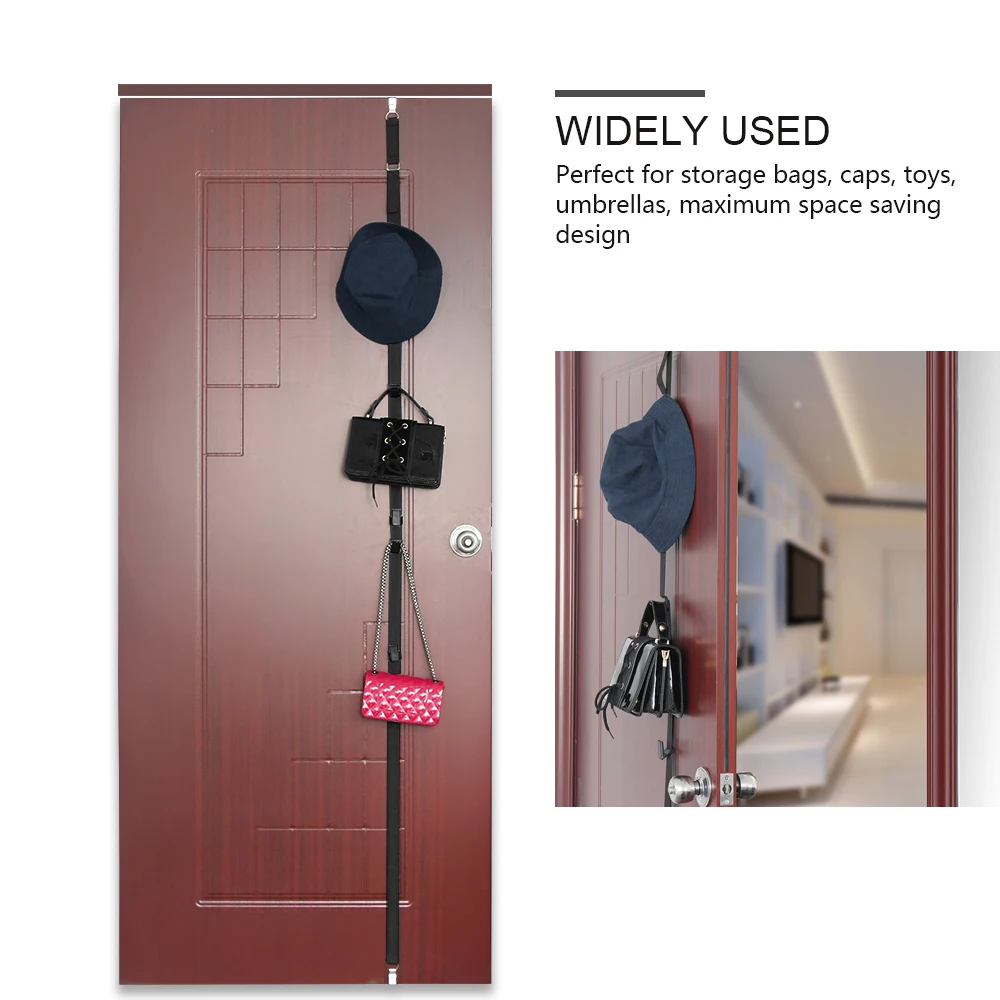 Над Дверные ремни Вешалка крючки Регулируемая шляпа сумка органайзер