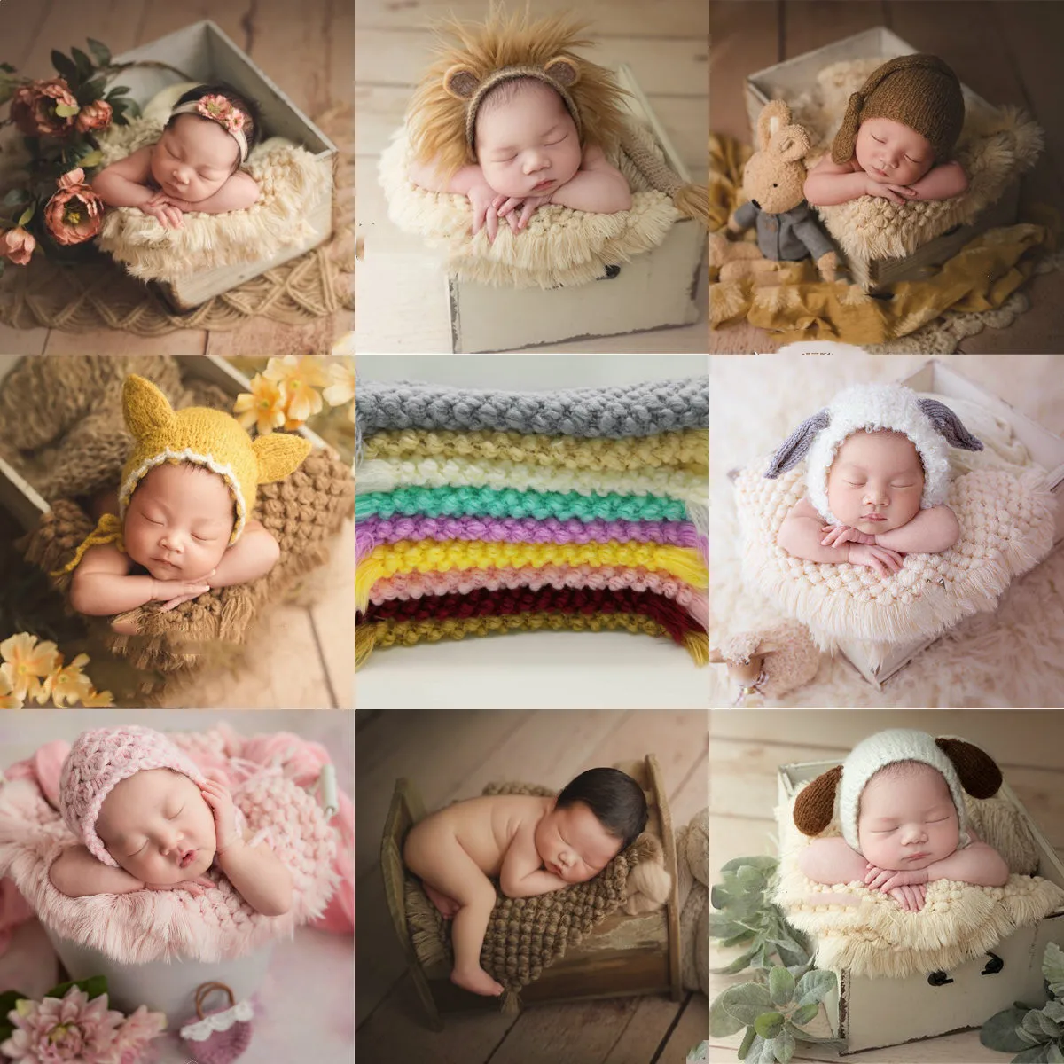 

Newborn photography Props Knitted Candy Color Pineapple Pattern Photo Blanket for Baby Blanket Shoot Studio Bebe Accessories