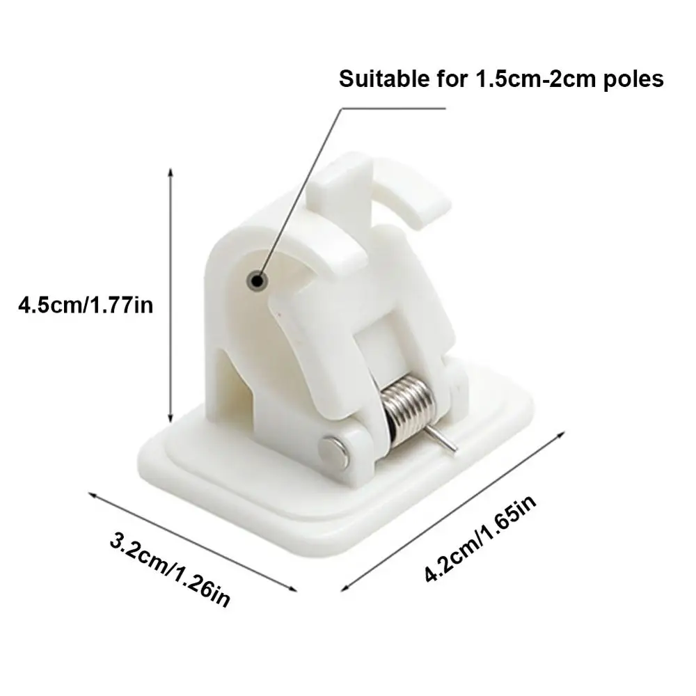 

2pcs Self Adhesive Curtain Rods Bracket White Wall Hooks Home bathroom organize Adhesive Hooks Wall Mounted Curtain Rod Bracket