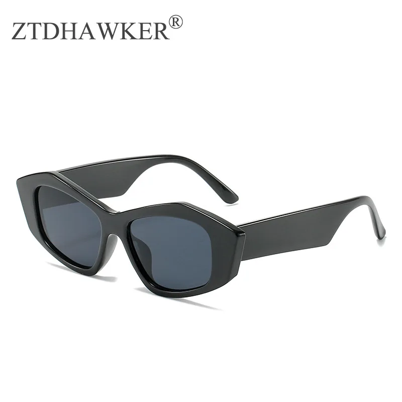 

2022 New Versatile Simple Cat's Eye Sunglasses Women's Fashion Trend Polygon Personality Street Shot Sexy Temperament Glasses