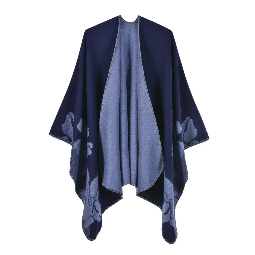 

Ladies Scarf Shawl Creative New Fashion Imitation Cashmere Jacquard Split Thick Large Cloak Air Conditioning Warm Shawl Bufanda