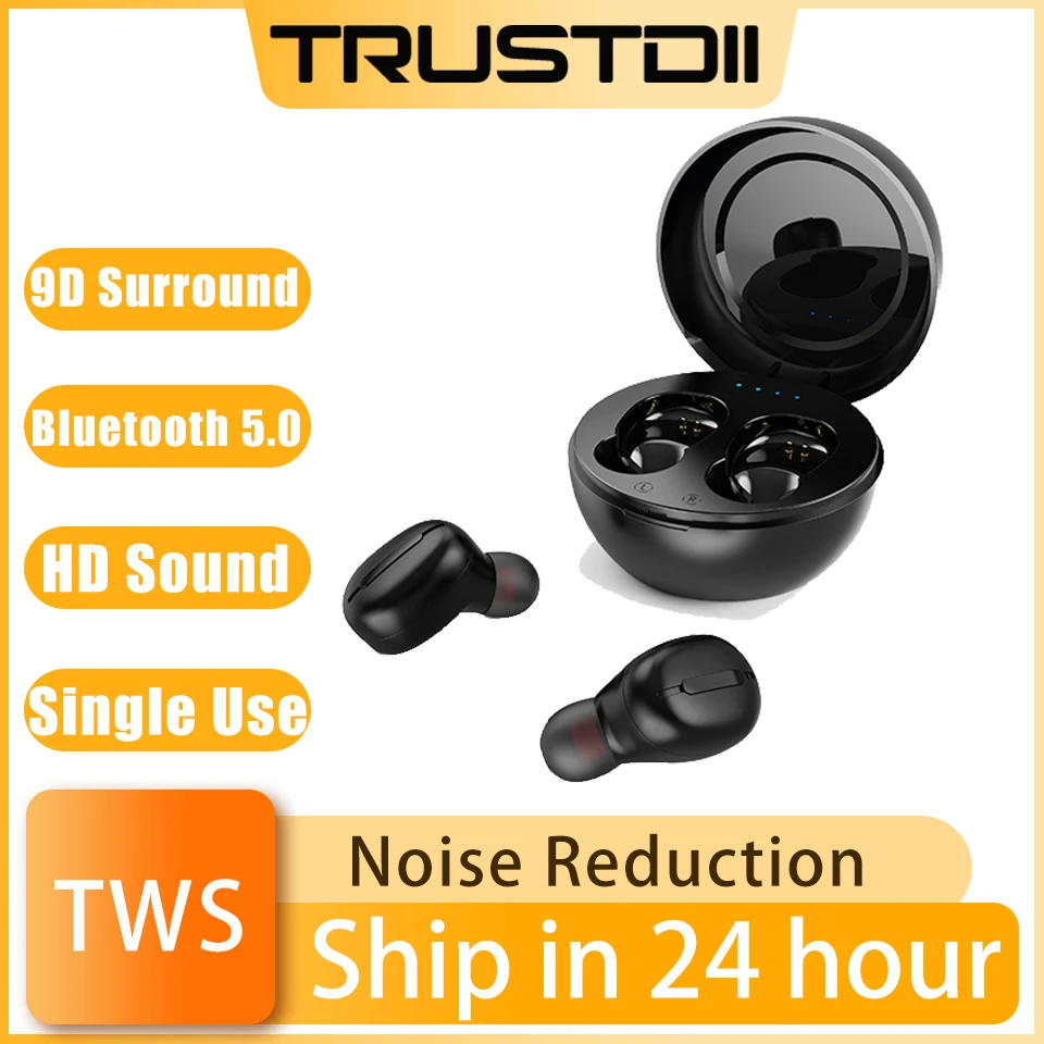 

Taida Noise Canceling TWS Headphones Bluetooth 5.0 Wireless Earphones Hifi 9D Stereo Touch Headset Waterproof Sport Earbuds