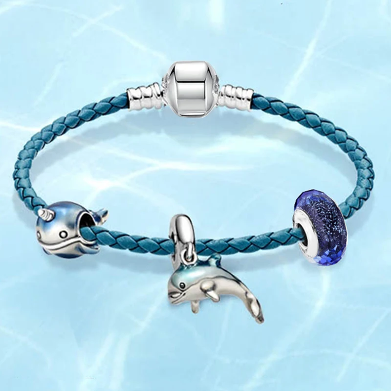 Женские браслеты с подвесками BAOPON серебристые в виде черепахи Подарочные 8 видов