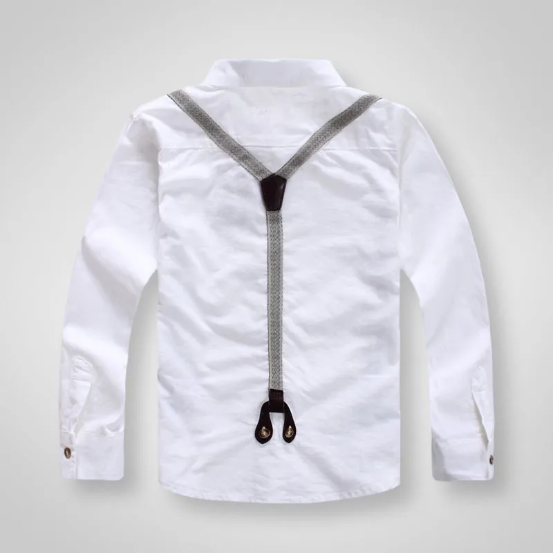 Лидер продаж 2019 Детские рубашки для мальчиков Классические однотонные белые