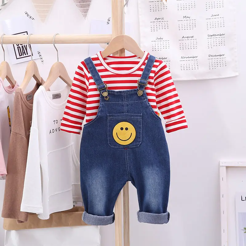 Весенняя детская одежда Футболки в полоску для маленьких мальчиков и девочек