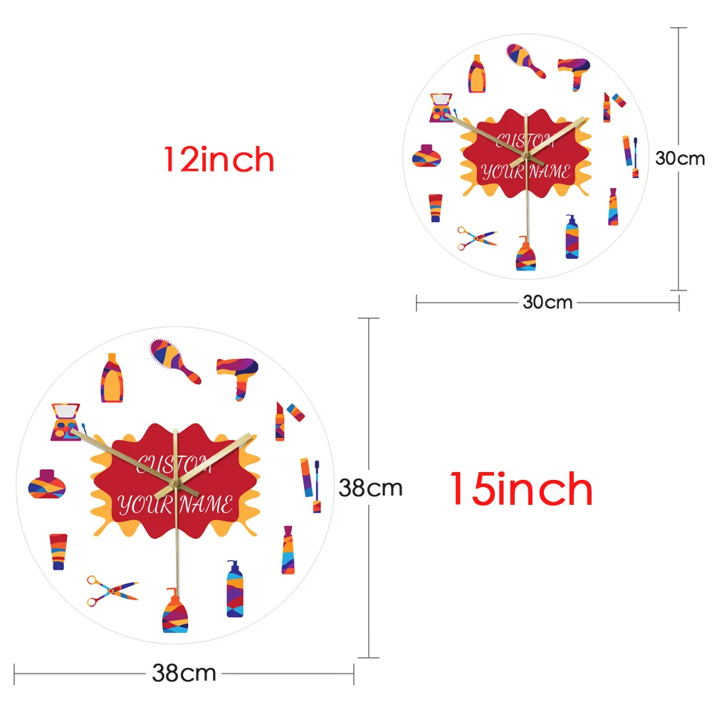 Часы настенные из акрила бесшумные для салона красоты |