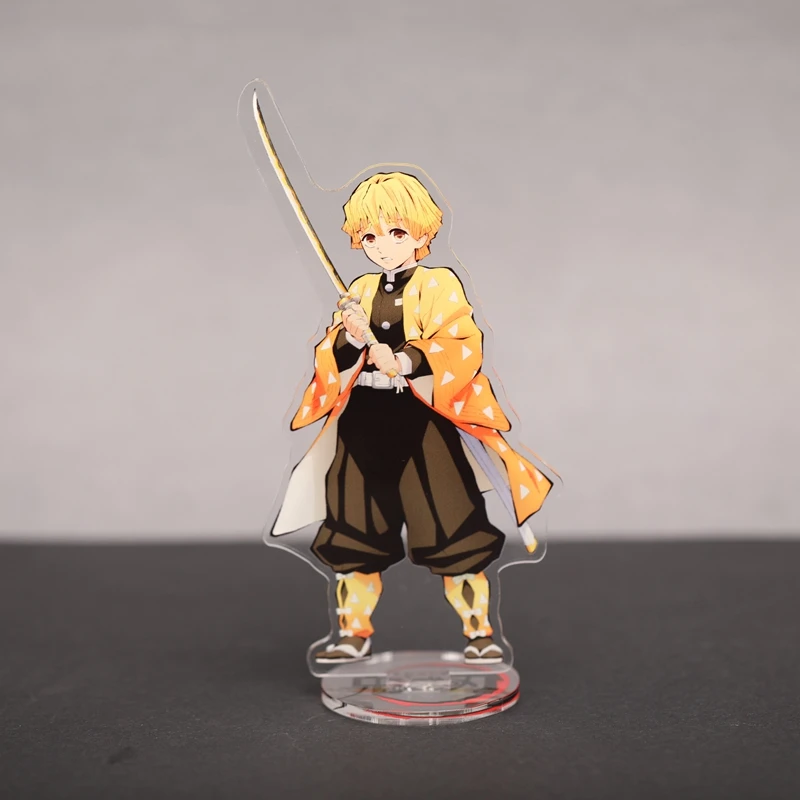 Agatsuma Zenitsu 17 см японского аниме демон Slayer Kimetsu no Yaiba акриловые стоячие фигурки карты Kamado Tanjirou Nezuko стенд фигурка - Цвет: Agatsuma Zenitsu