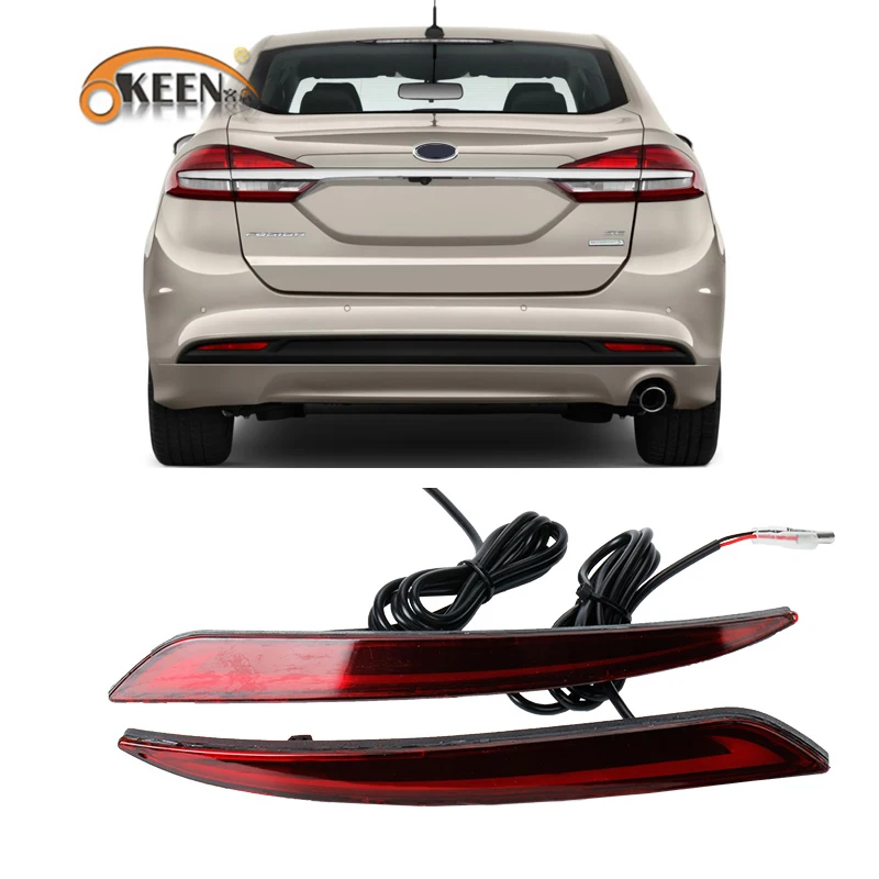 

2pcs For Ford Mondeo Fusion 2013 2014 2015 2016 2017 2018 LED Bumper Light Rear Fog Lamp Brake Light Turn Signal Light Reflector
