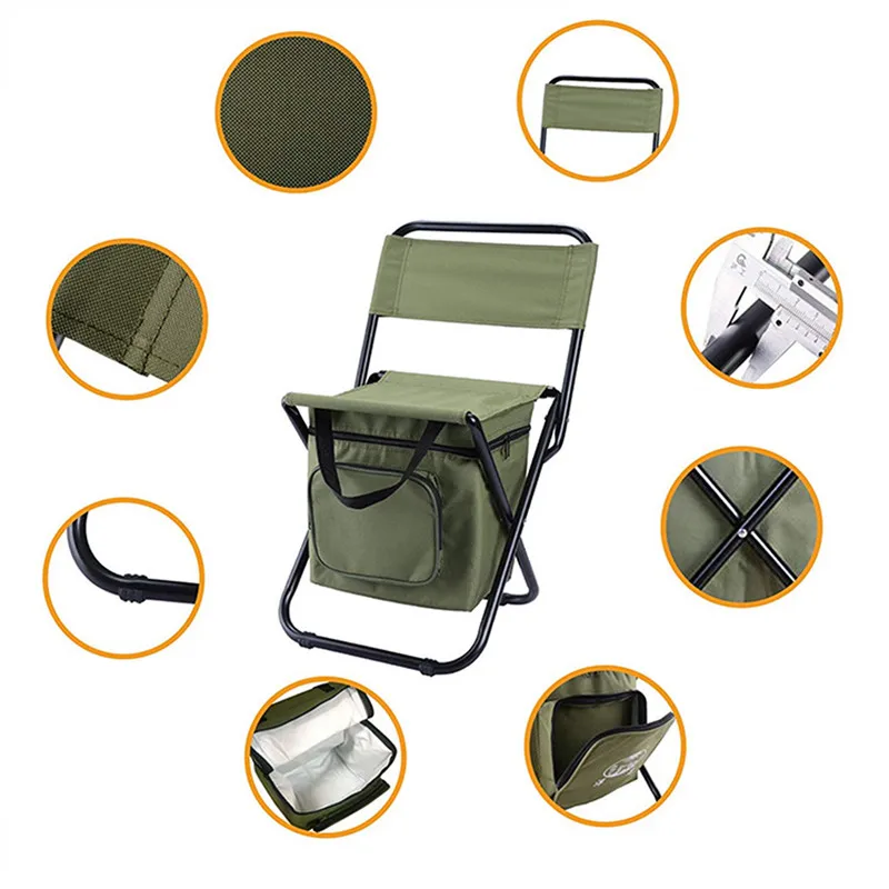 outdoor folding chair camping fishing chair stool portable backpack cooler insulated picnic tools bag hiking seat table bag 2021 free global shipping