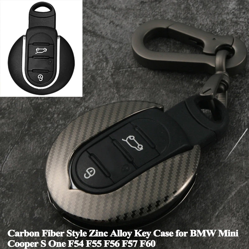 

1pc Carbon Fiber Style Car Key Case Cover Shell Protector Car Styling Accessories for BMW Mini Cooper S One F54 F55 F56 F57 F60