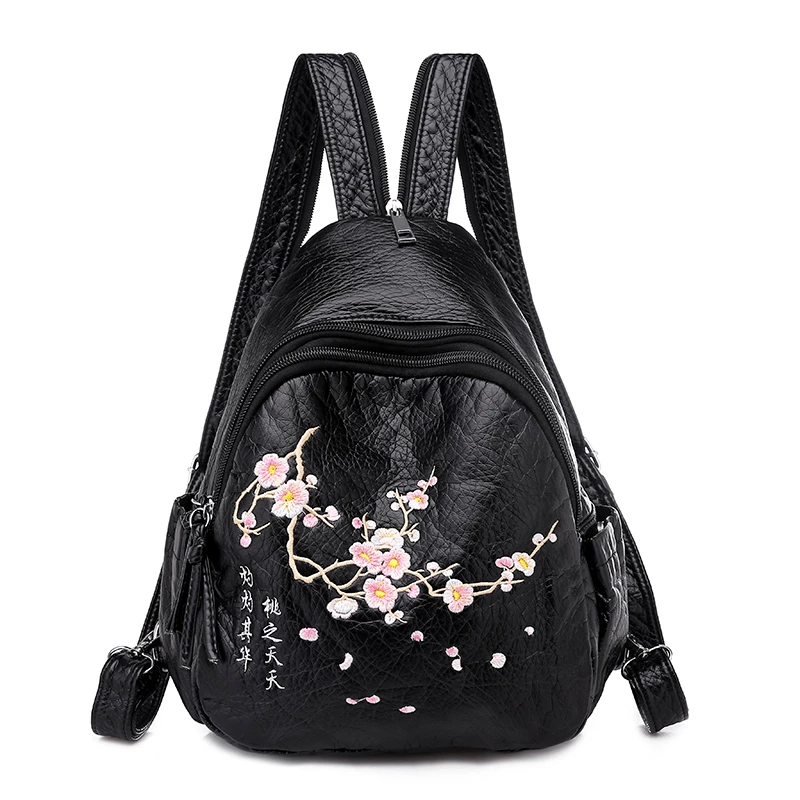 Женские кожаные рюкзаки с вышивкой для девочек подростков 2019|Женские рюкзаки| |