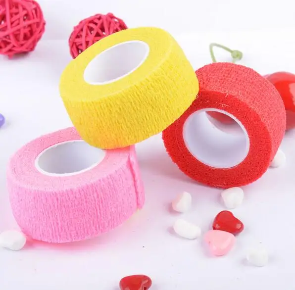 5Rolls  Non-woven Nail Art Polish Remove Bandage different Colors Nail Elasticity Roll Tape Tools. 2.5cm*4.5m