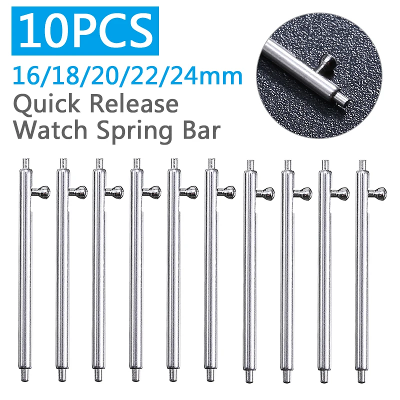 

16MM 18MM 20MM 22MM 24MM 10pcs Quick Release Watch Strap Spring Bars Pins 1.5mm Diameter Watch Pin Pepair Tools & Kits