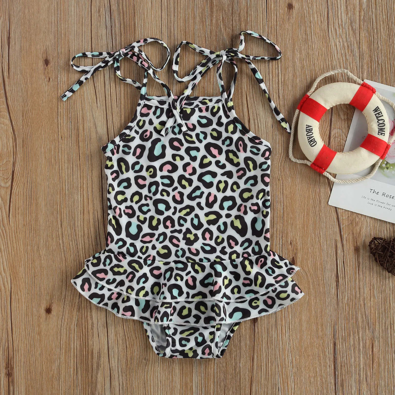 5 видов стилей для маленьких девочек Цельный купальник летние детские футболки с