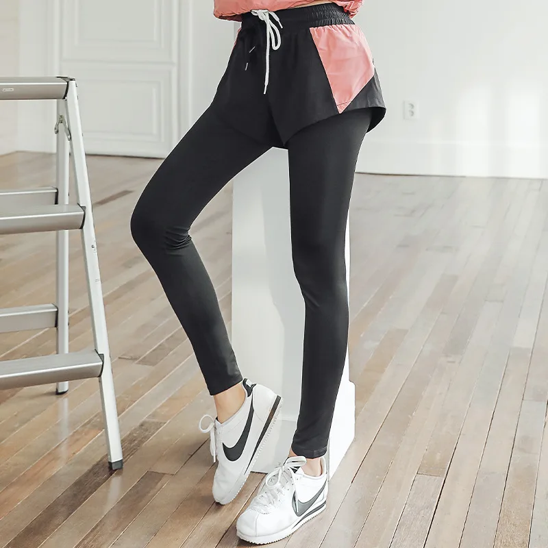 

Ladies Yoga Pants Running Fitness Quick-drying Sports Pants Two In One Sportwear Trousers